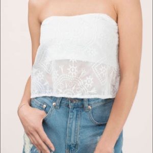 Wanderlust White eyelet crop top